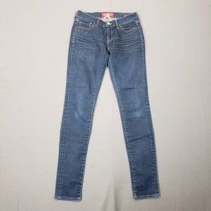 Lucky Brand Charlie Skinny Jeans Dark Wash, size 00/24 (actual 27"x31")